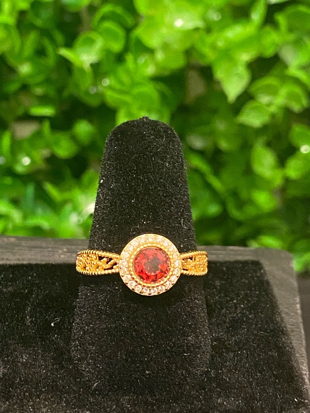 Garnet S925 Gold Tone